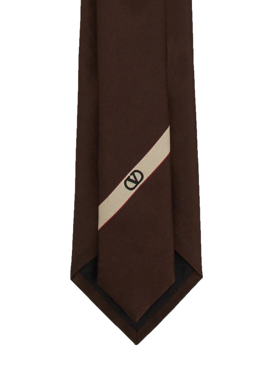 Valentino Diagonal Stripe Pointed Tip Tie