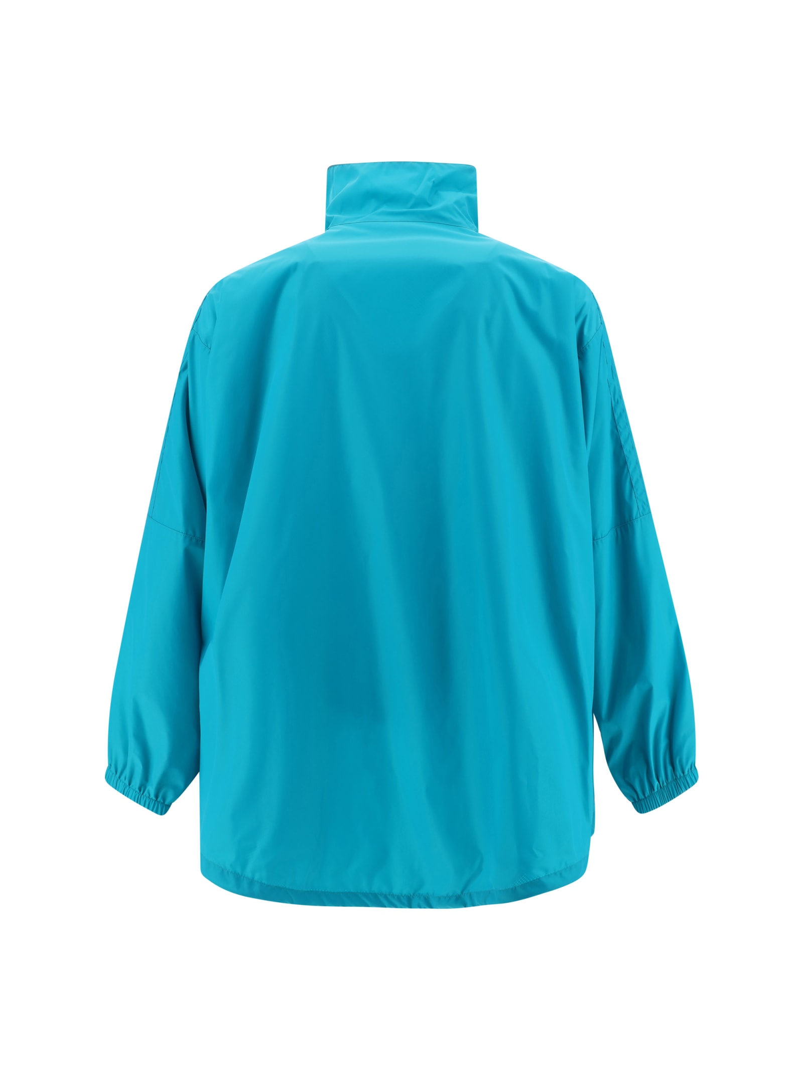 Balenciaga Windbreaker Logo Jacket In Blue