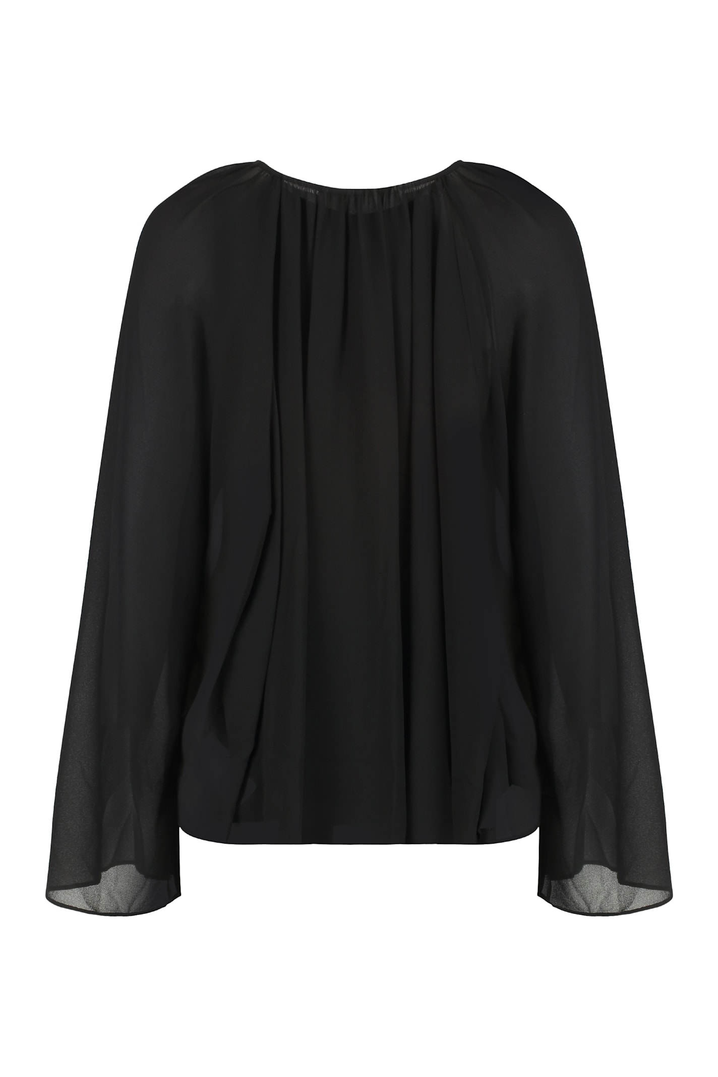 Michael Michael Kors Michael By Michael Kors Black Georgette Blouse In Black