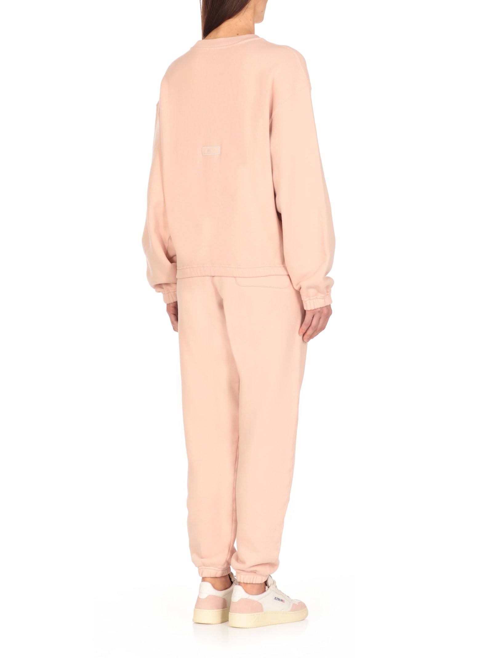 Autry Relaxed-fit Cropped Sweatshirt With Subtle Logo Detail In Pink