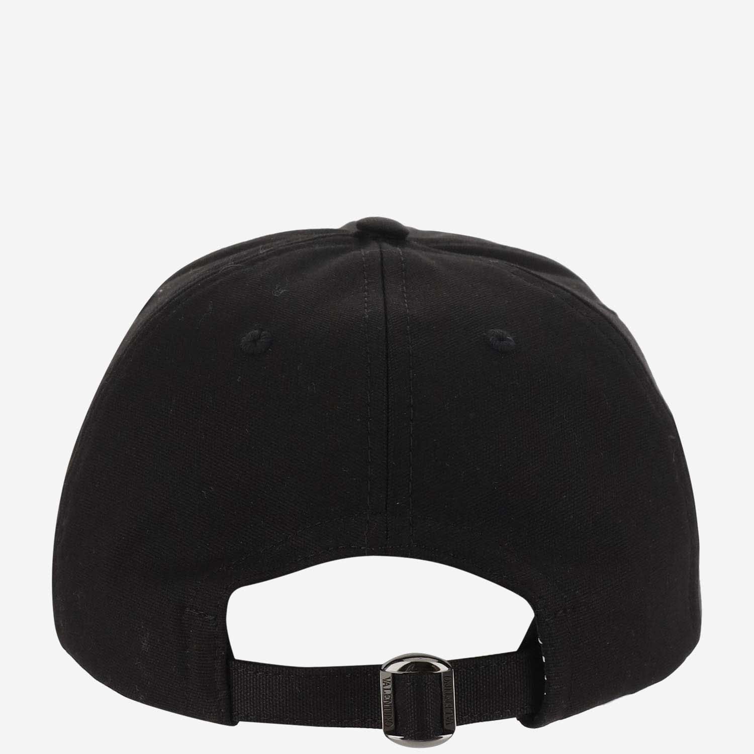 Shop Valentino Canvas Hat With Vlogo In Black