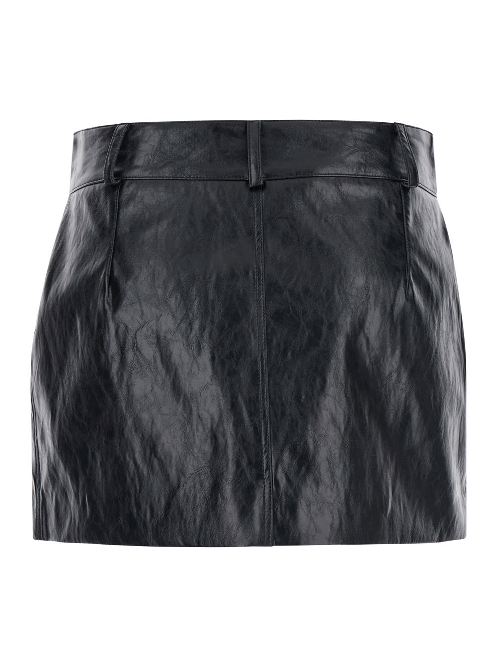 Shop Federica Tosi Black Miniskirt With Belt Loops In Tech Fabric Woman