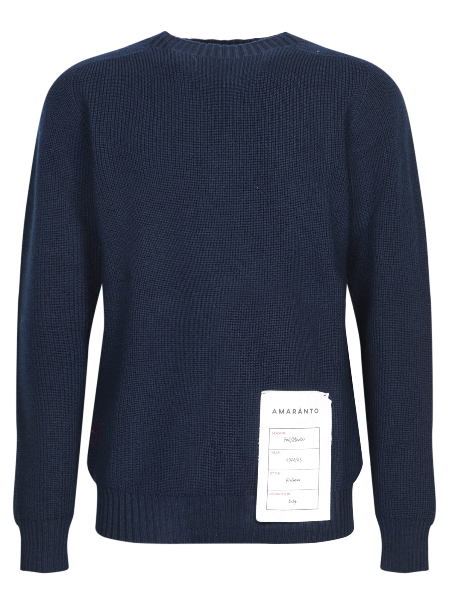 Blue Wool Crewneck Sweater