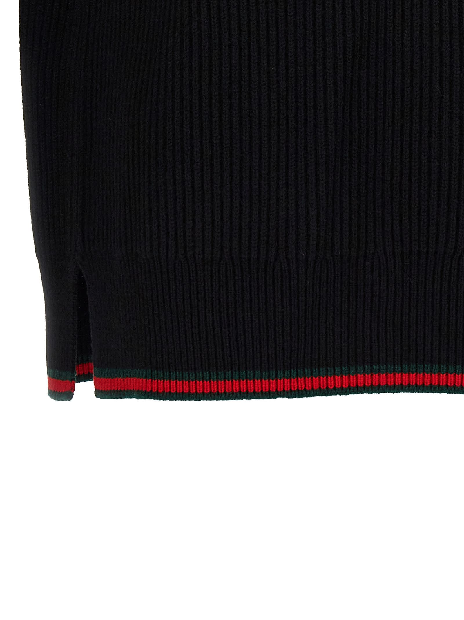 Shop Gucci Web Tape Sweater In Black