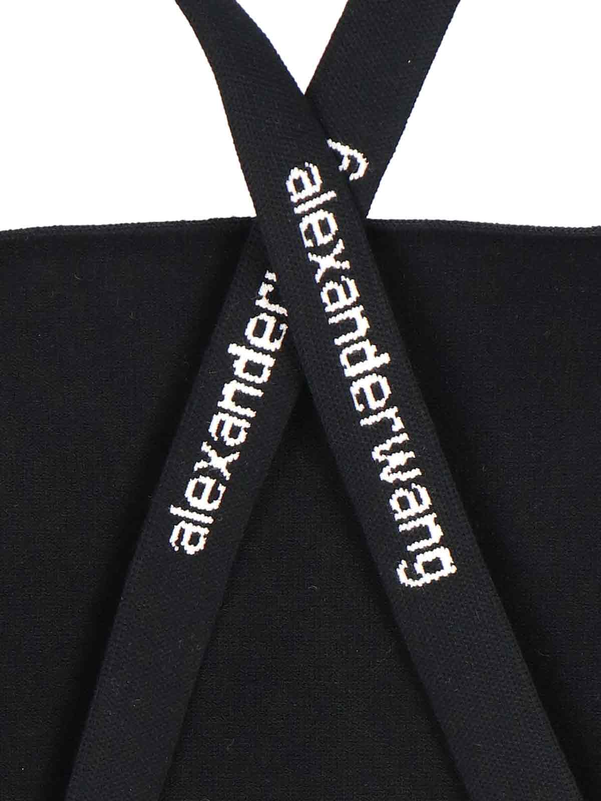 Shop Alexander Wang T Jacquard Logo Dress In Black