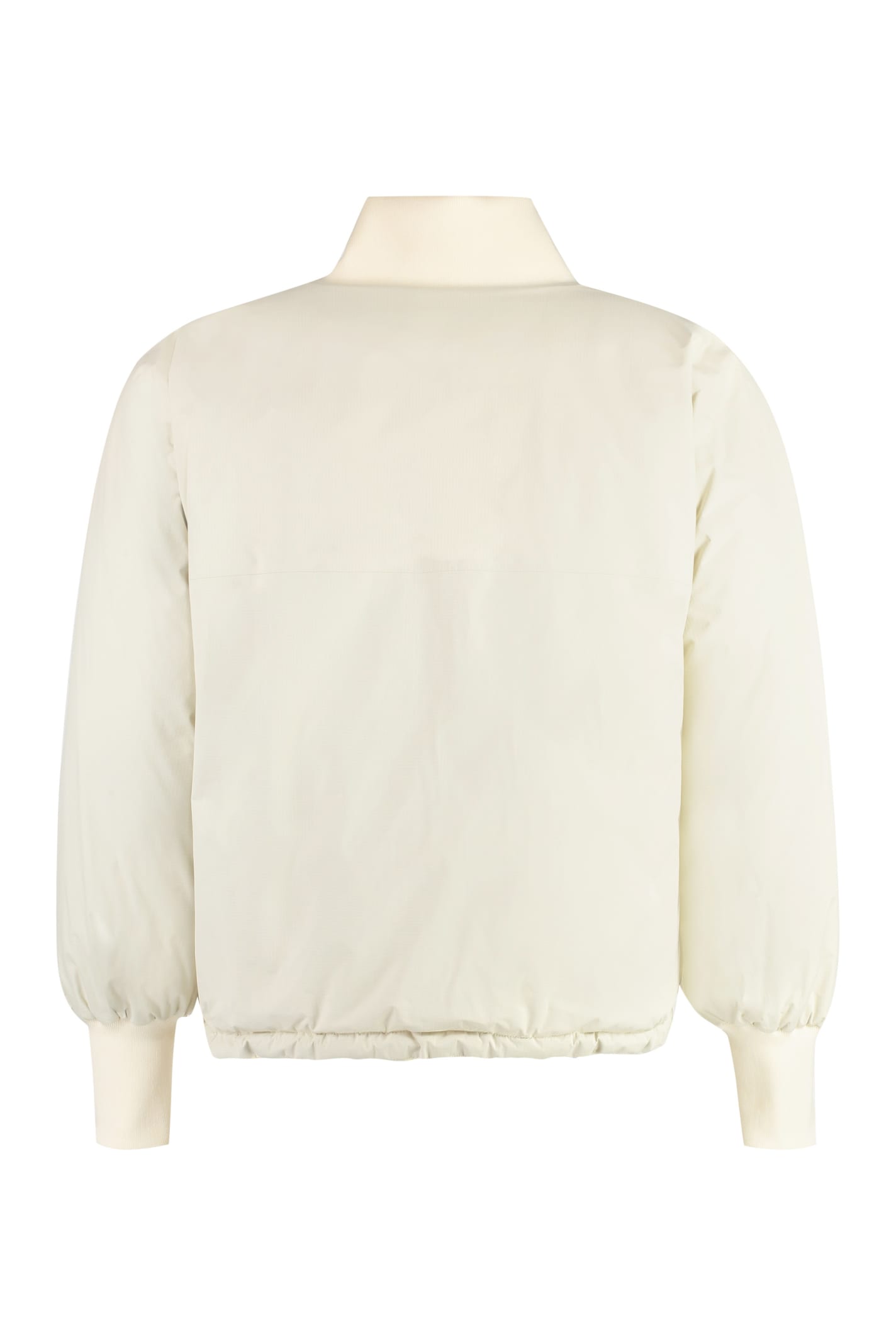 Shop K-way Bomber In Technical Fabric In Ivory