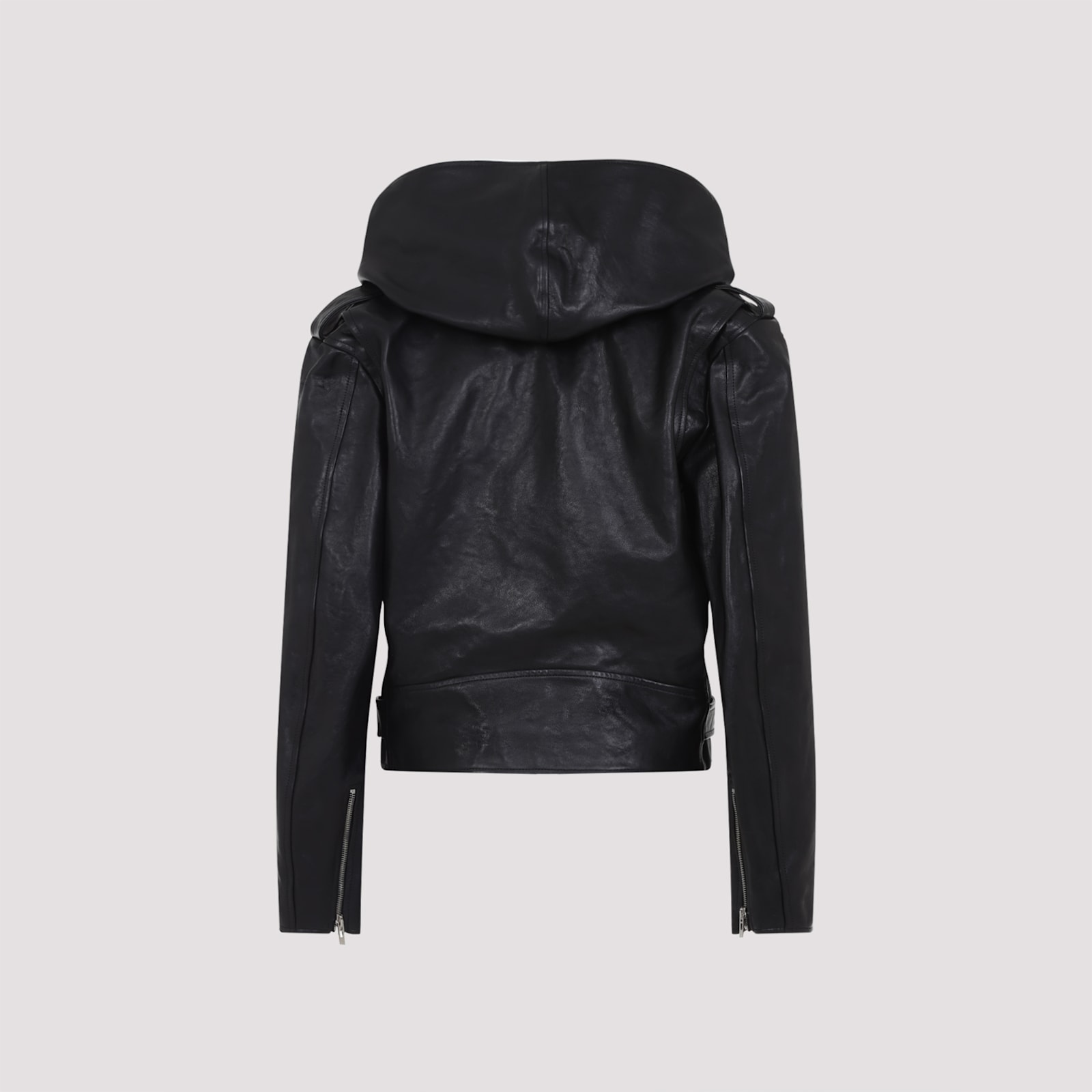 Shop Alaïa Biker Hooded Jacket In Noir Alaia