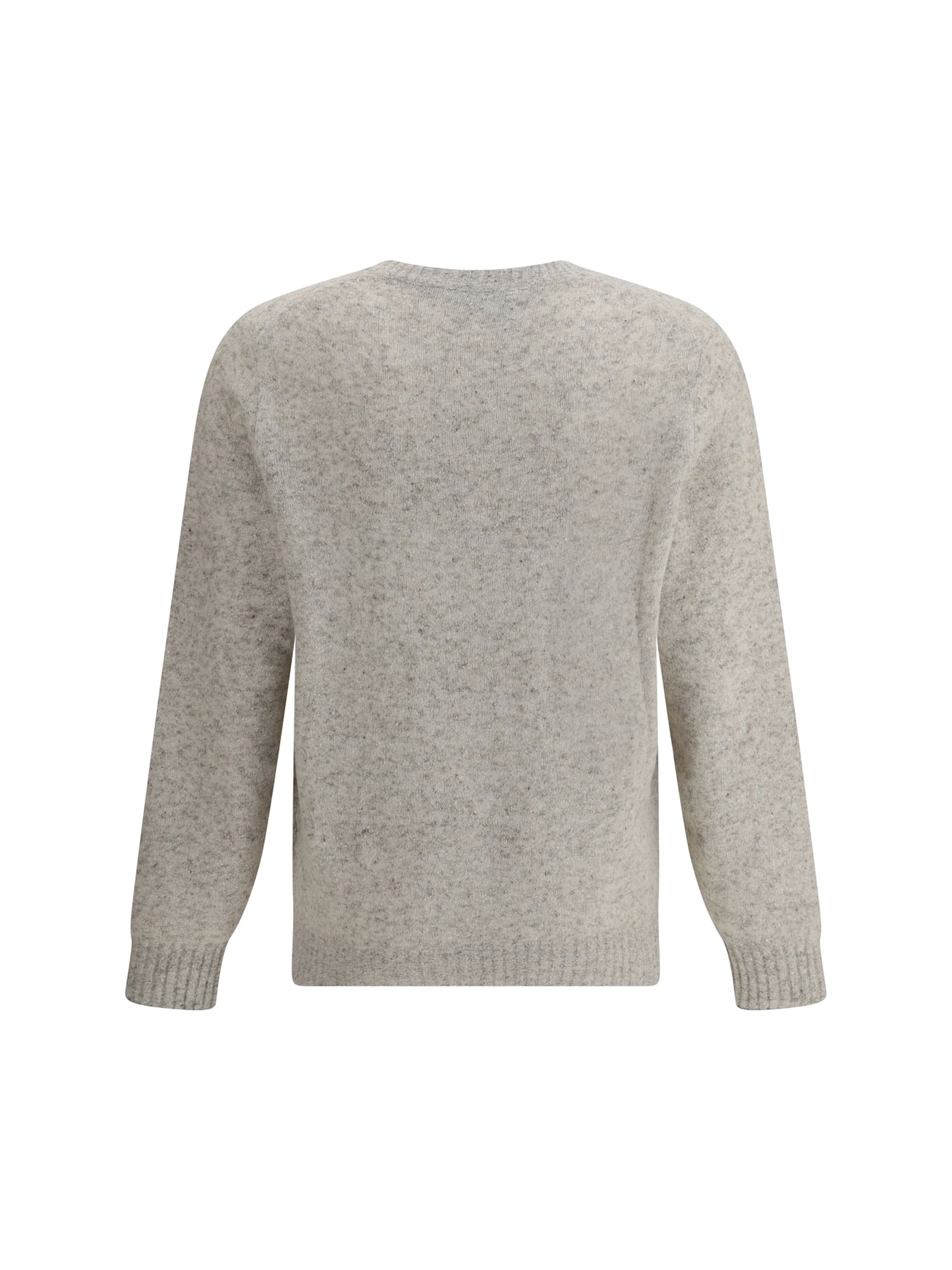 Brunello Cucinelli Grey Melange Cashmere Sweater In Neutral