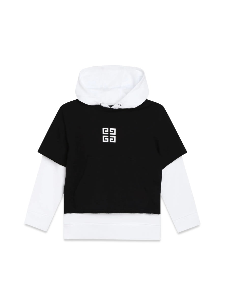 Givenchy Kids Logo Printed Layered Hoodie In Multicolour