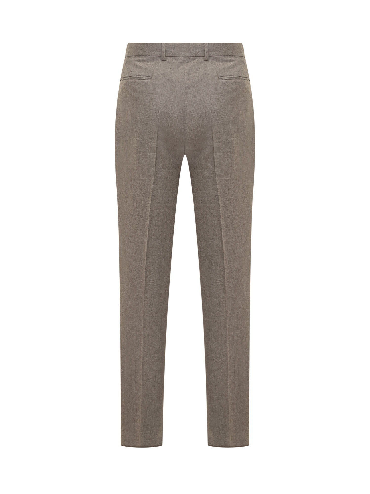 Shop Zegna Wool Trousers In Sabbia