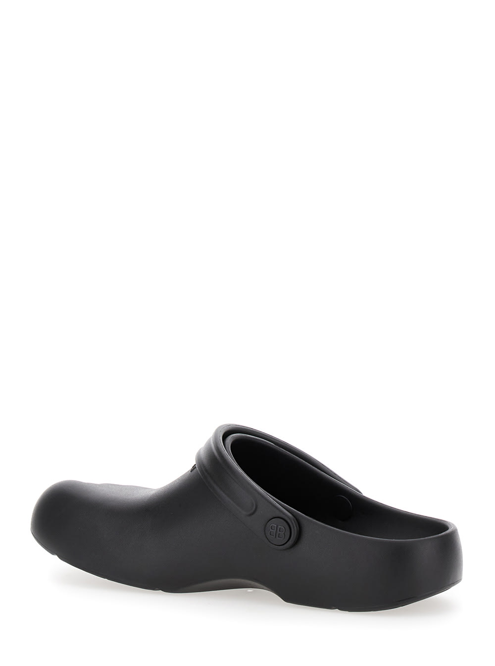 Shop Balenciaga Sunday Molded Black Slip-on Sandals With Bb Logo In Eva And Rubber Man