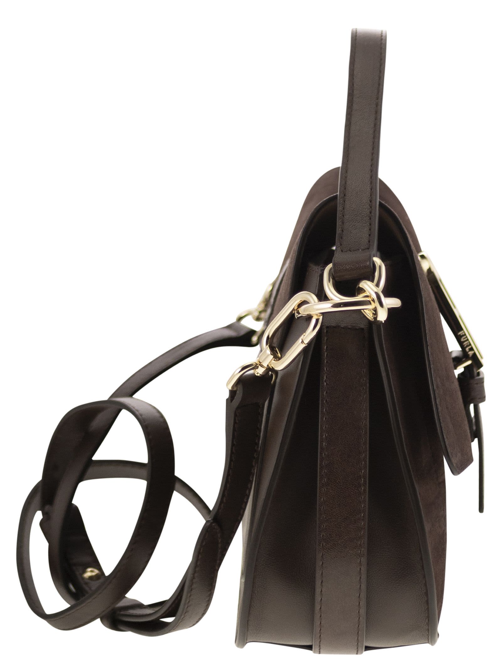 Shop Furla Flow M - Cross Body Bag In Brown