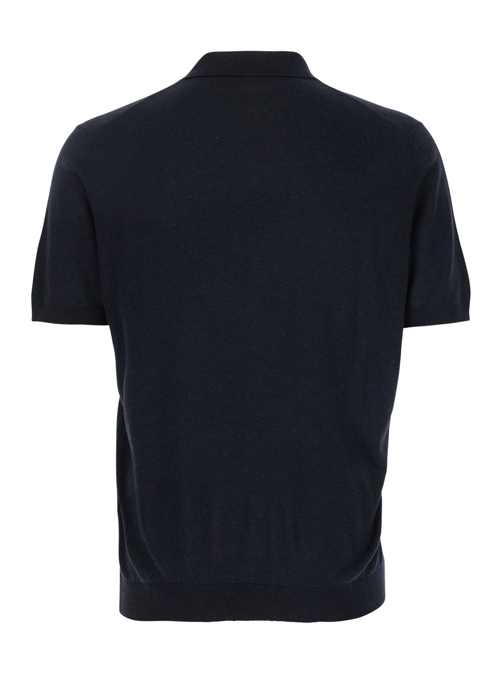 Shop Tagliatore Blue Polo Shirt With Buttonless Collar