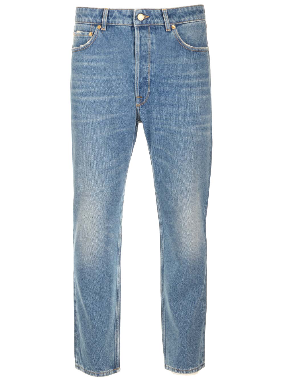 Shop Golden Goose Golden Happy Stone Washed Jeans In Denim