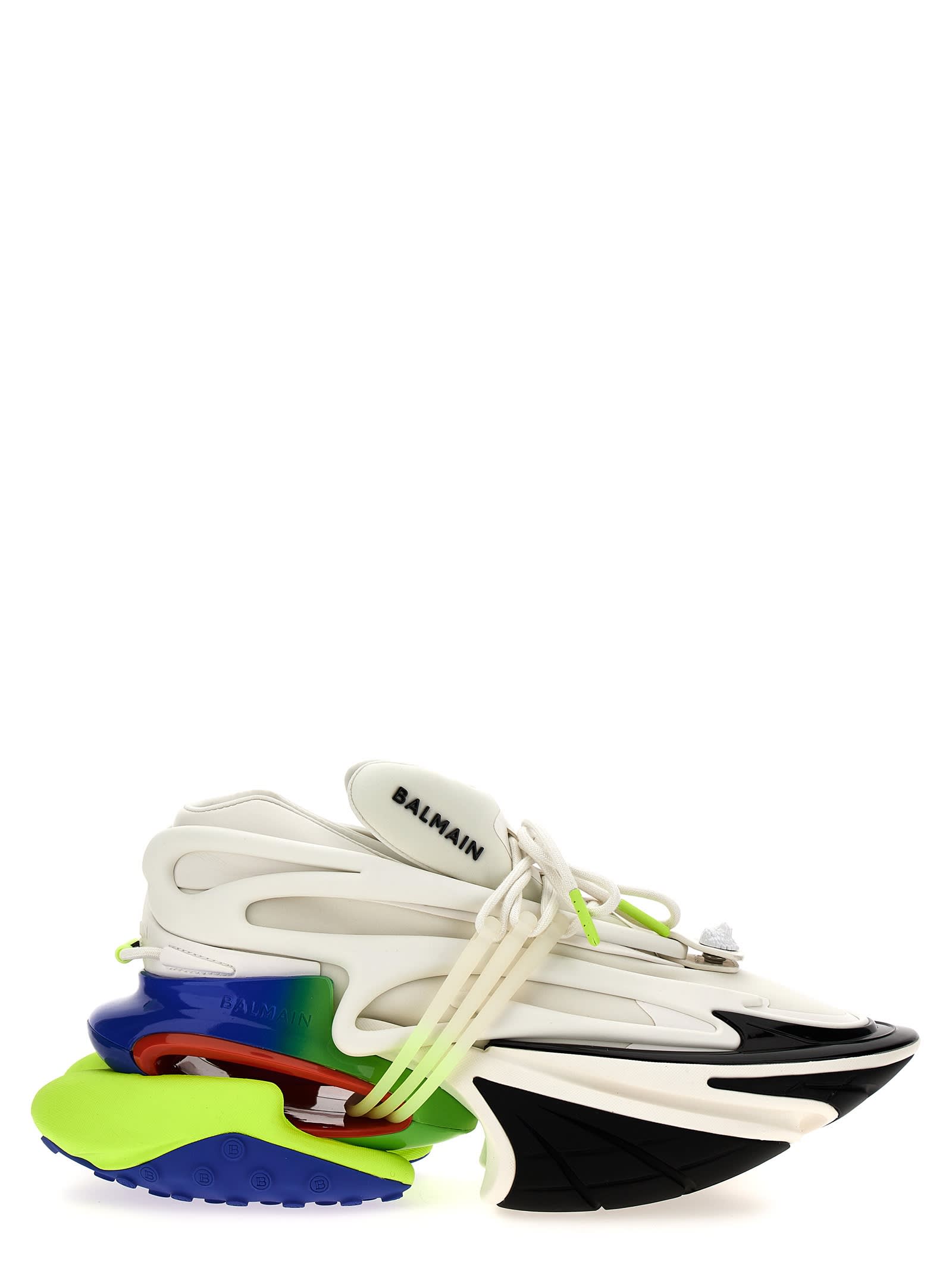 Balmain Men's Unicorn Neoprene And Leather Low-top Sneakers In Multicolor