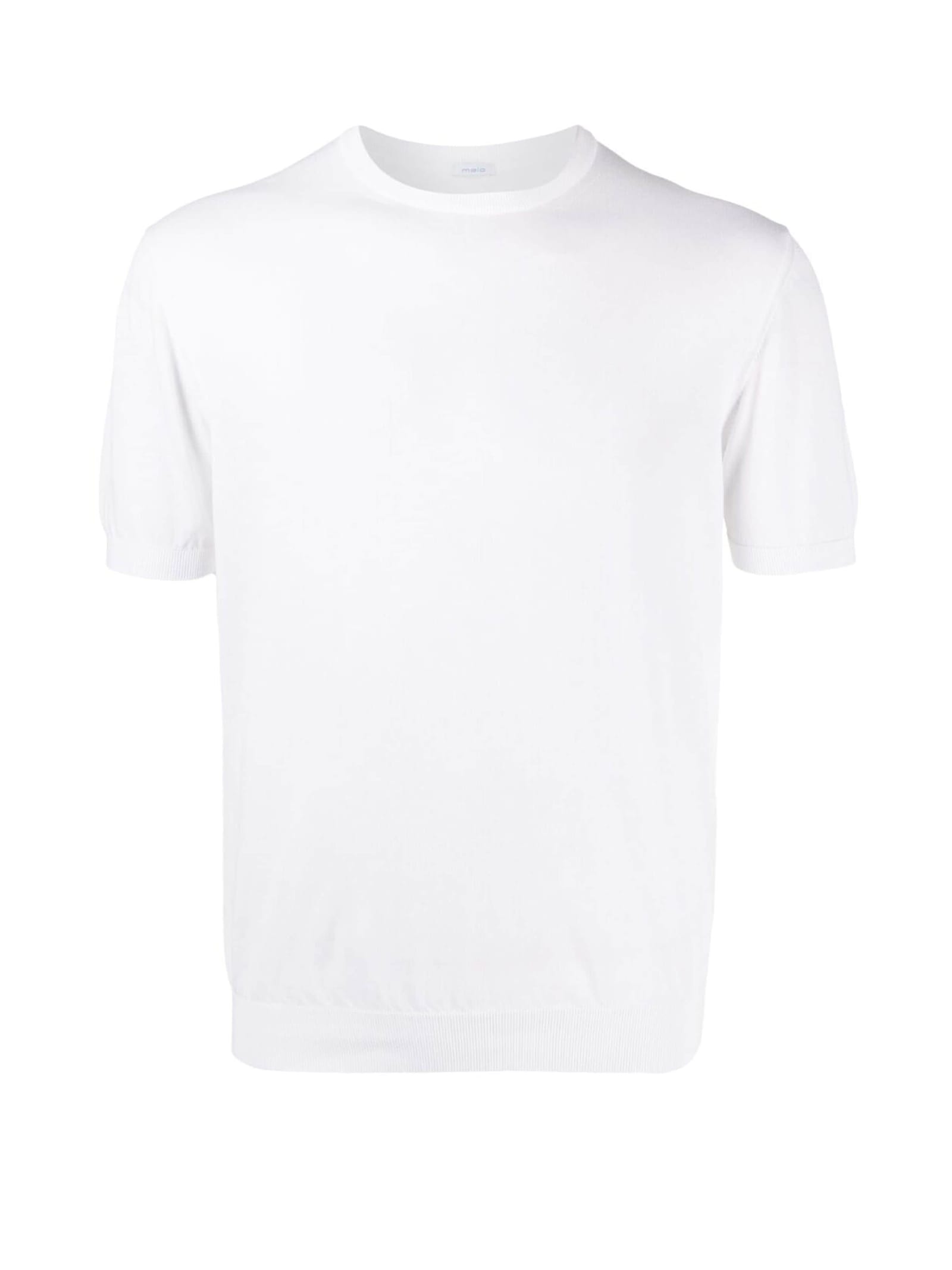 Shop Malo White Cotton T-shirt In Bianco