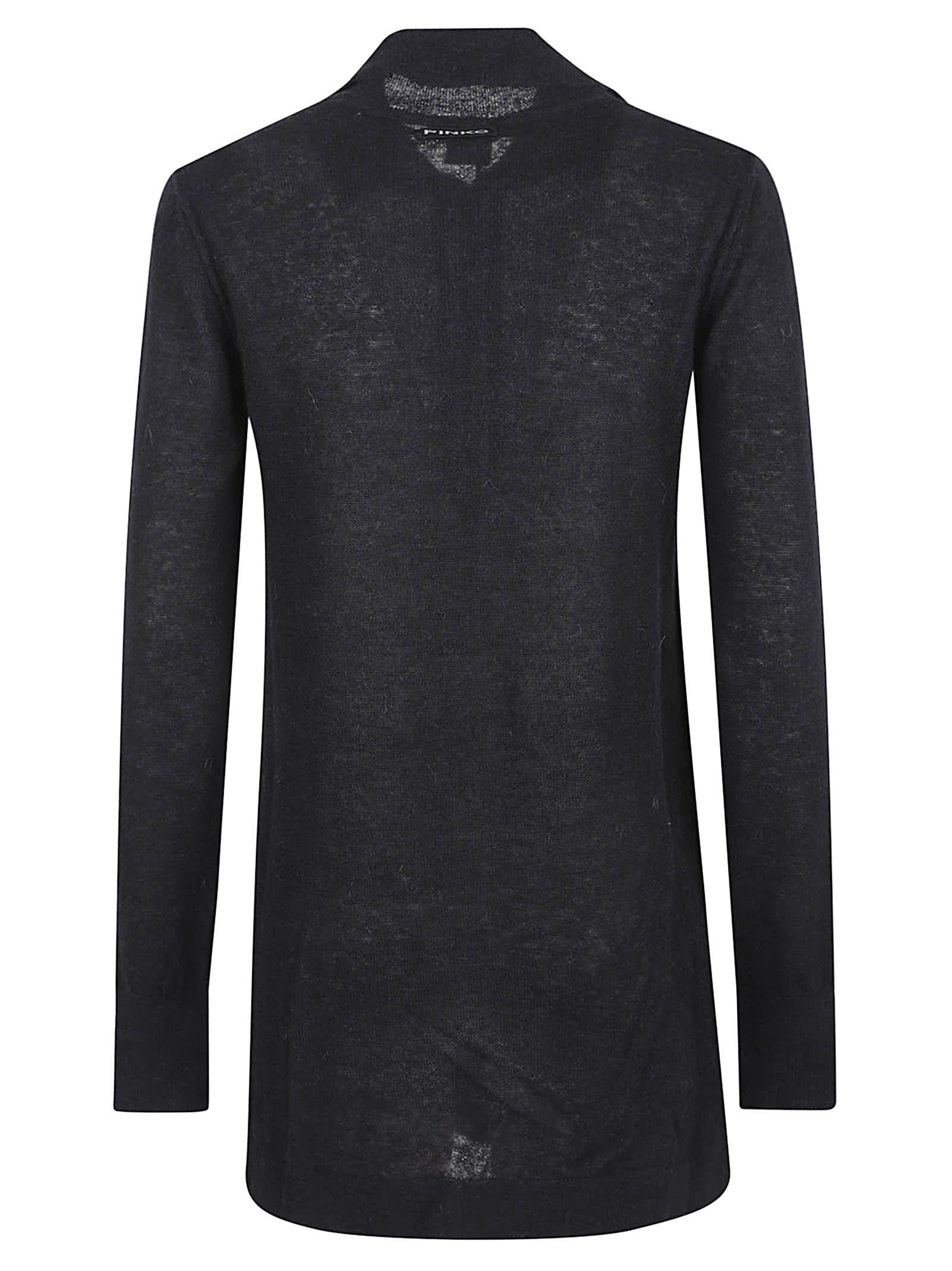Pinko Button-up Cardigan With Classic Collar In Black