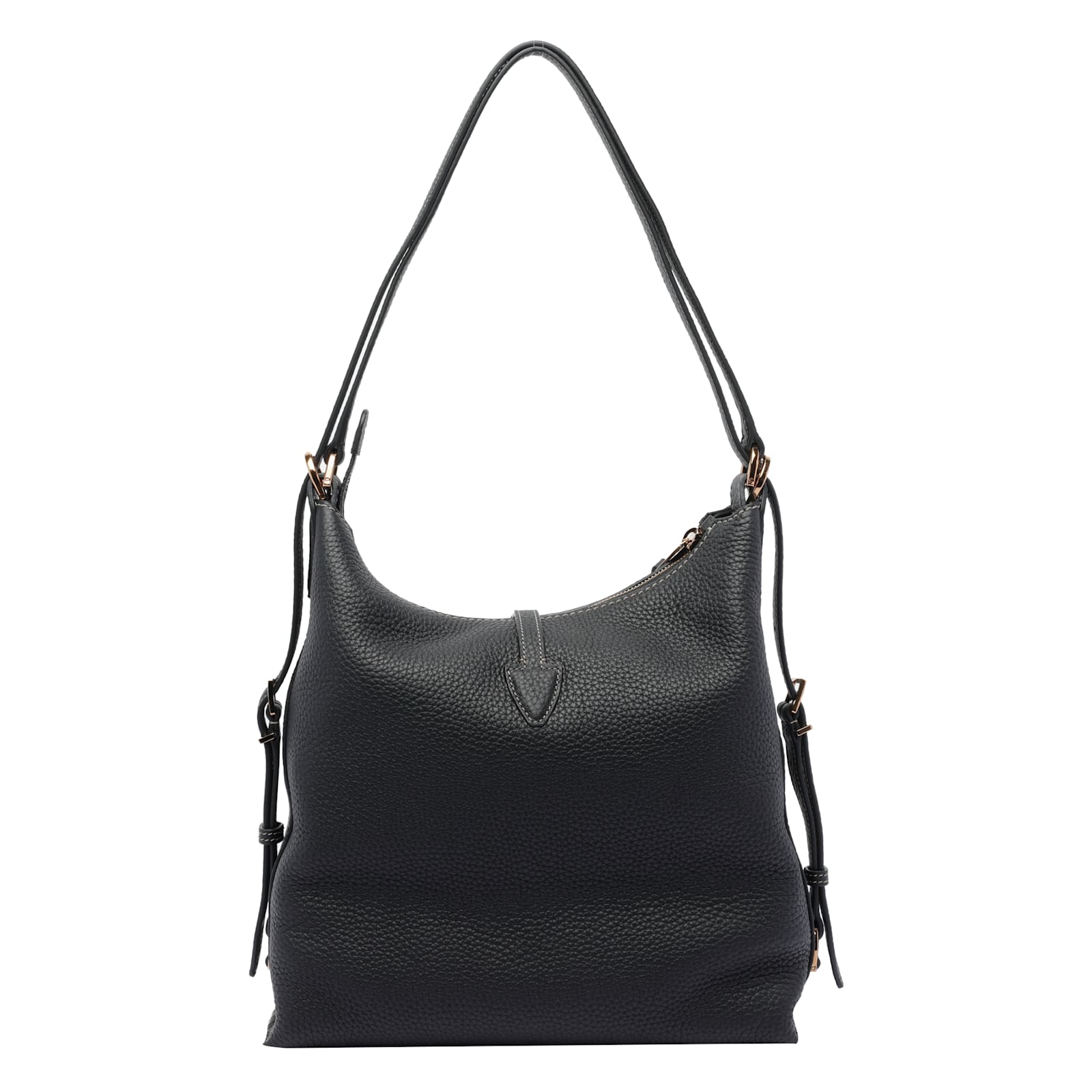 Tod's Black Shoulder Bag With Adjustable Shoulder Strap And Logo Plaque On The Front In Grained Leather Wo In Black