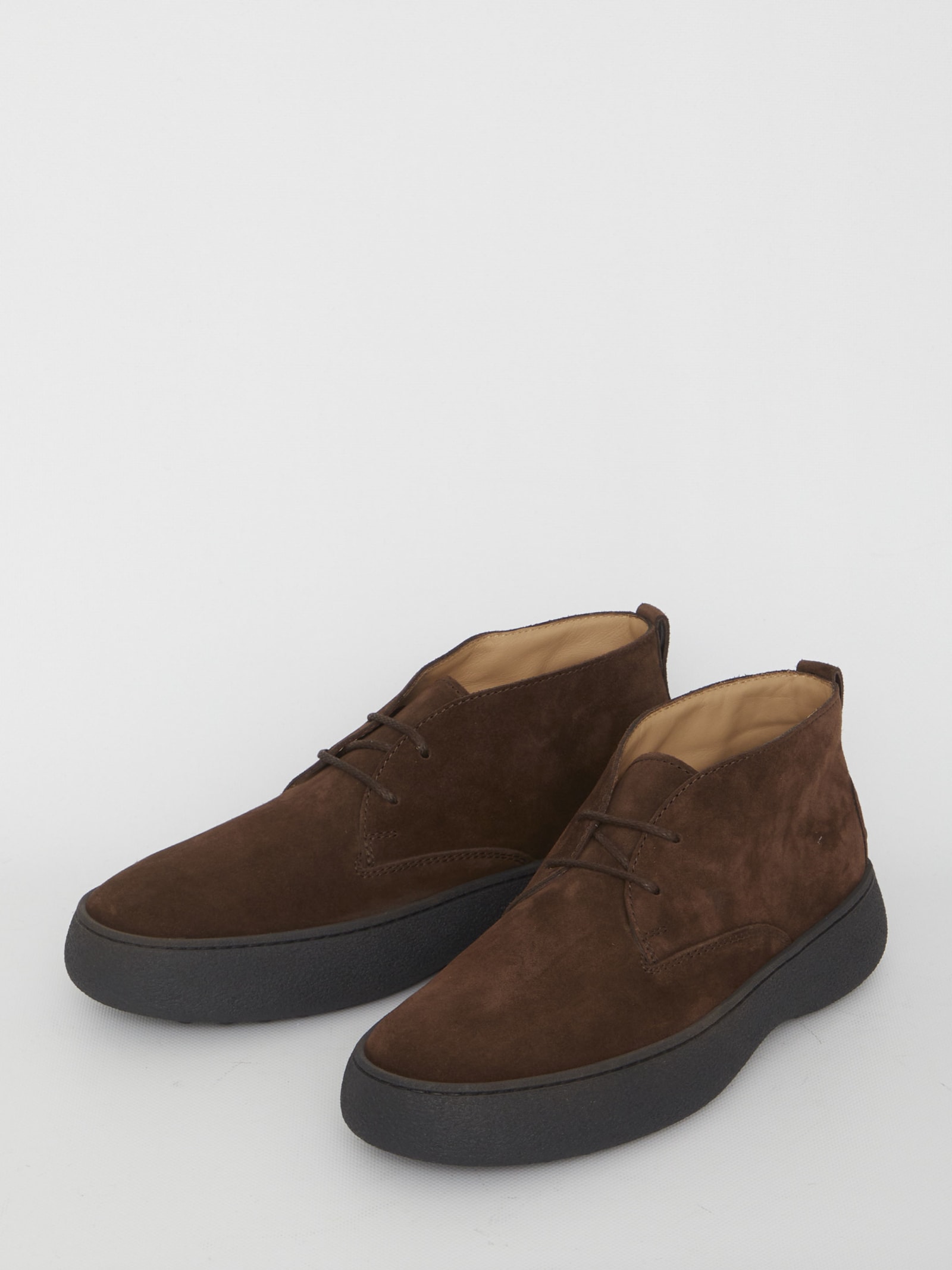 Shop Tod's W. G. Desert Boots In Brown