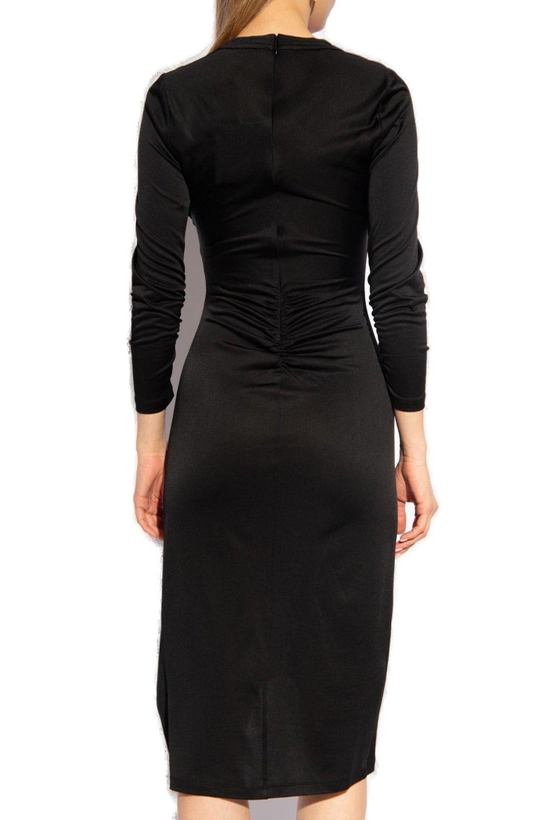Shop Diane Von Furstenberg Aurelie Ruched Midi Dress In Black
