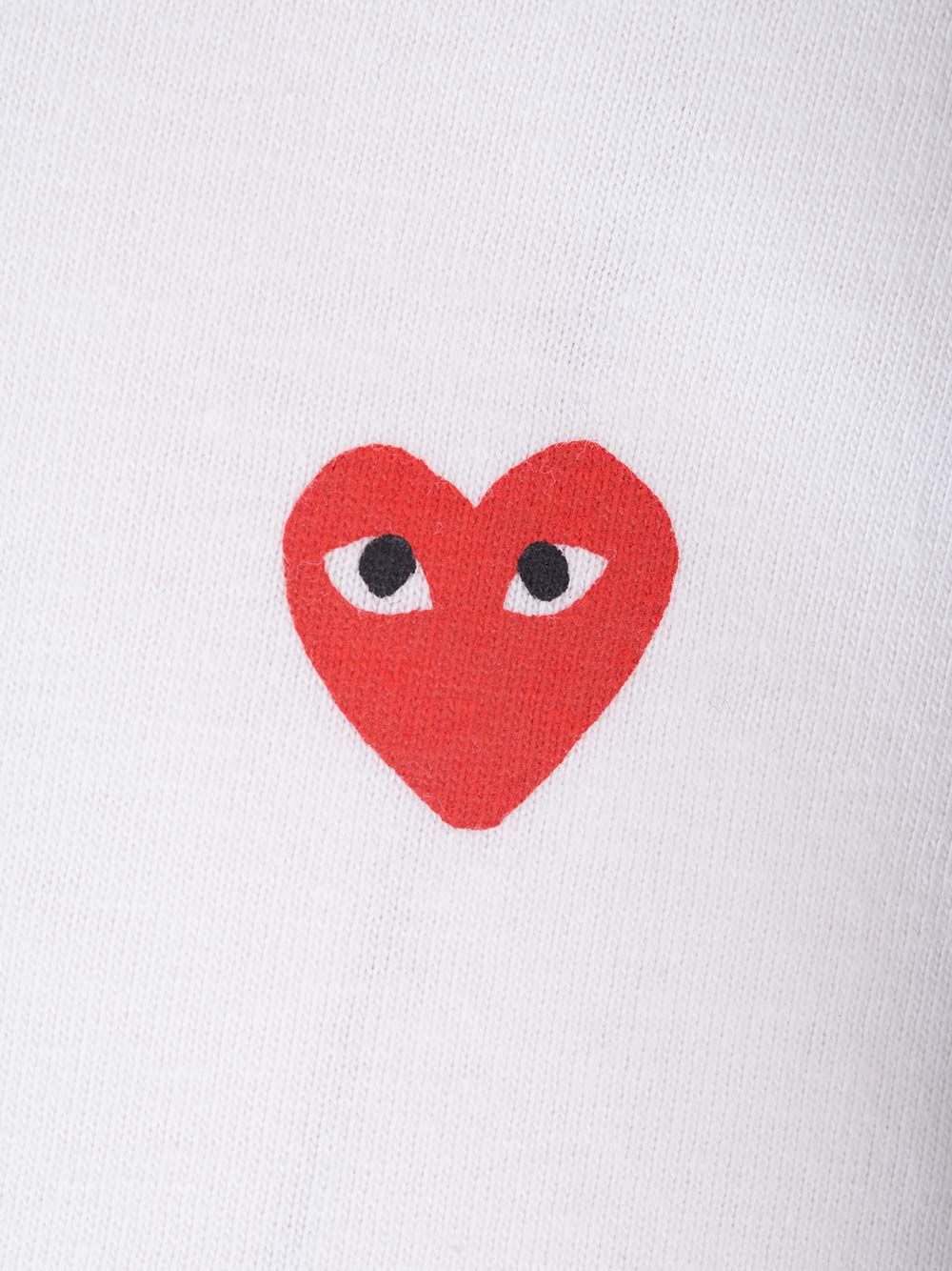 Comme Des Garçons Play T-shirt With Red Hearts In Gray