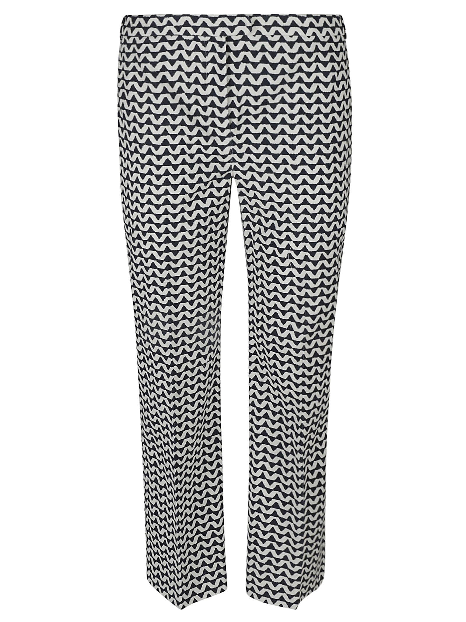 's Max Mara Monogram Print Trousers In White/blue