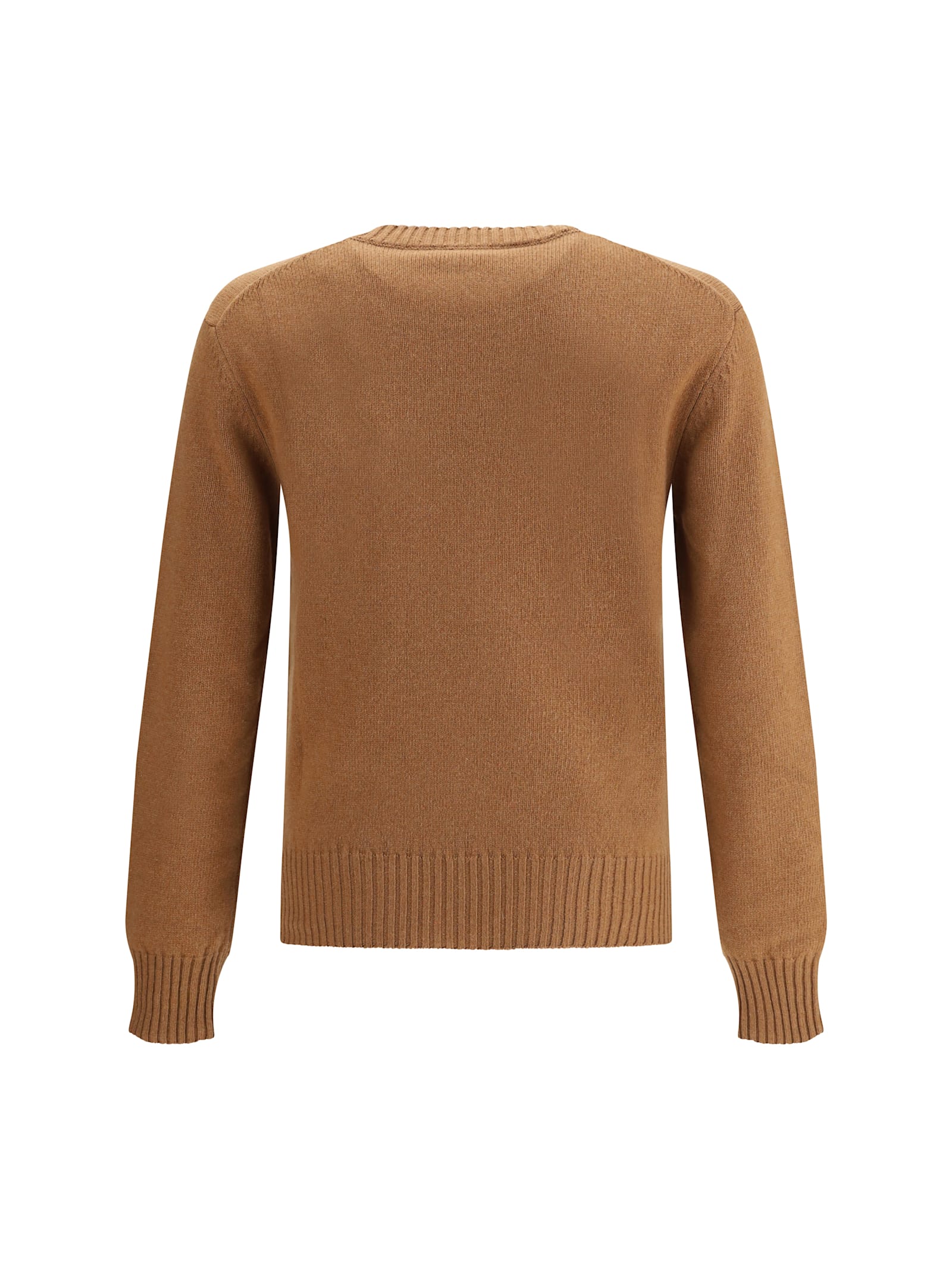 Ami Alexandre Mattiussi Ami De Coeur Sweater In Extrafine Wool And Silk In Brown