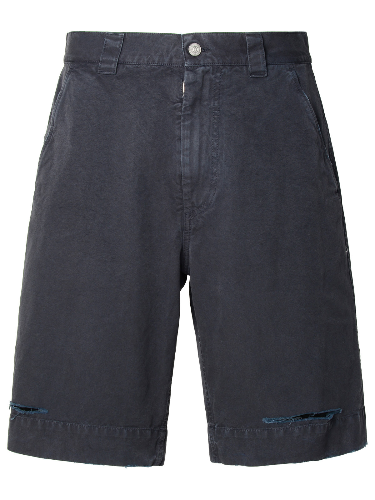 Navy Cotton Bermuda Shorts