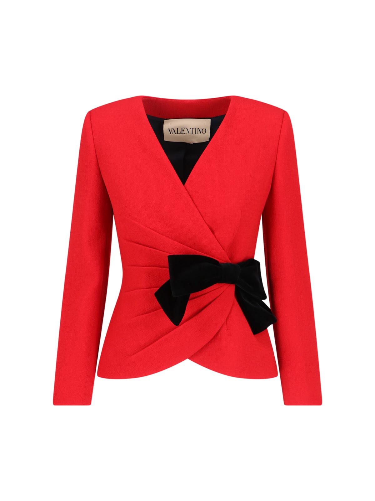 Valentino Bow Blazer In Red