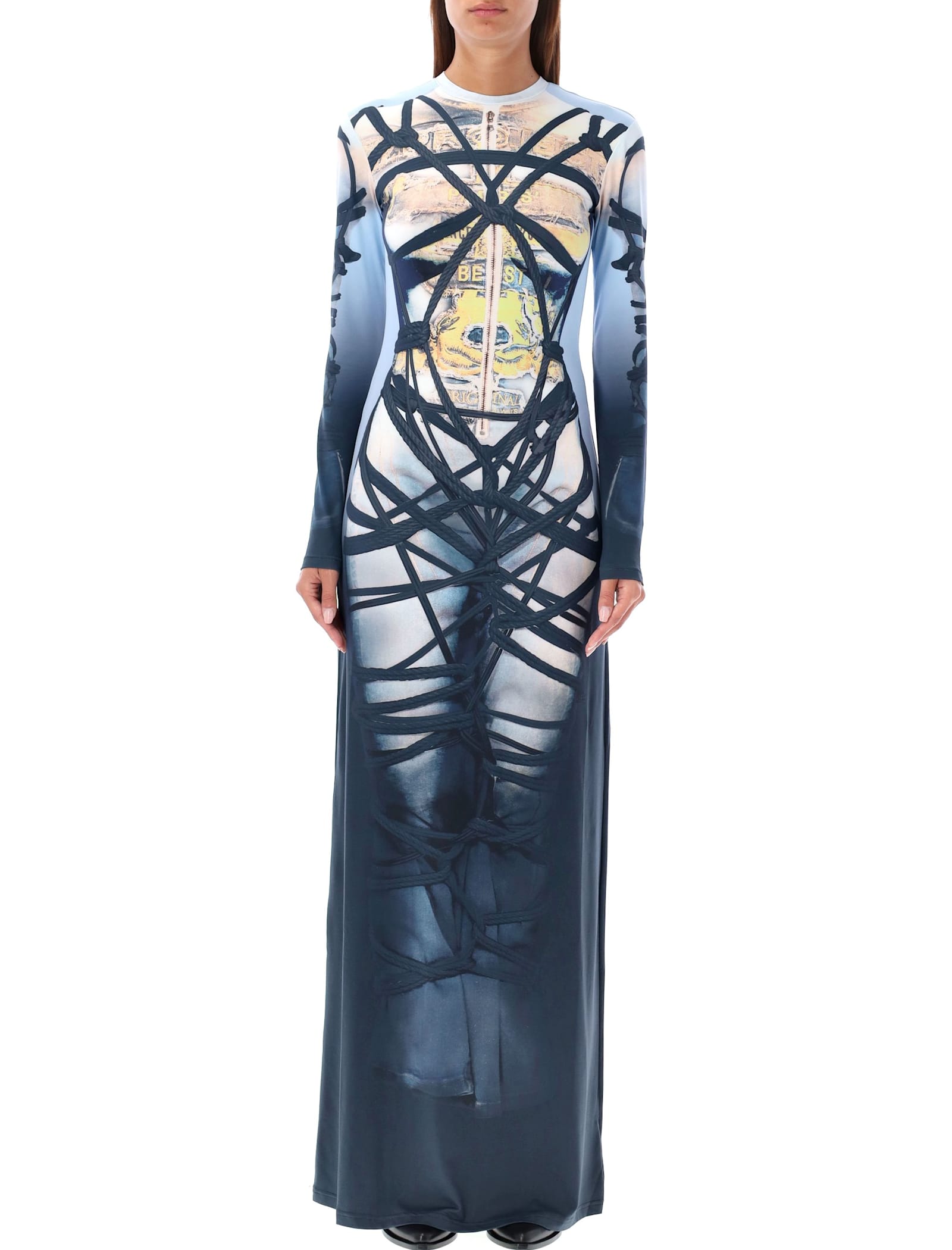 Bondage Print Long Dress