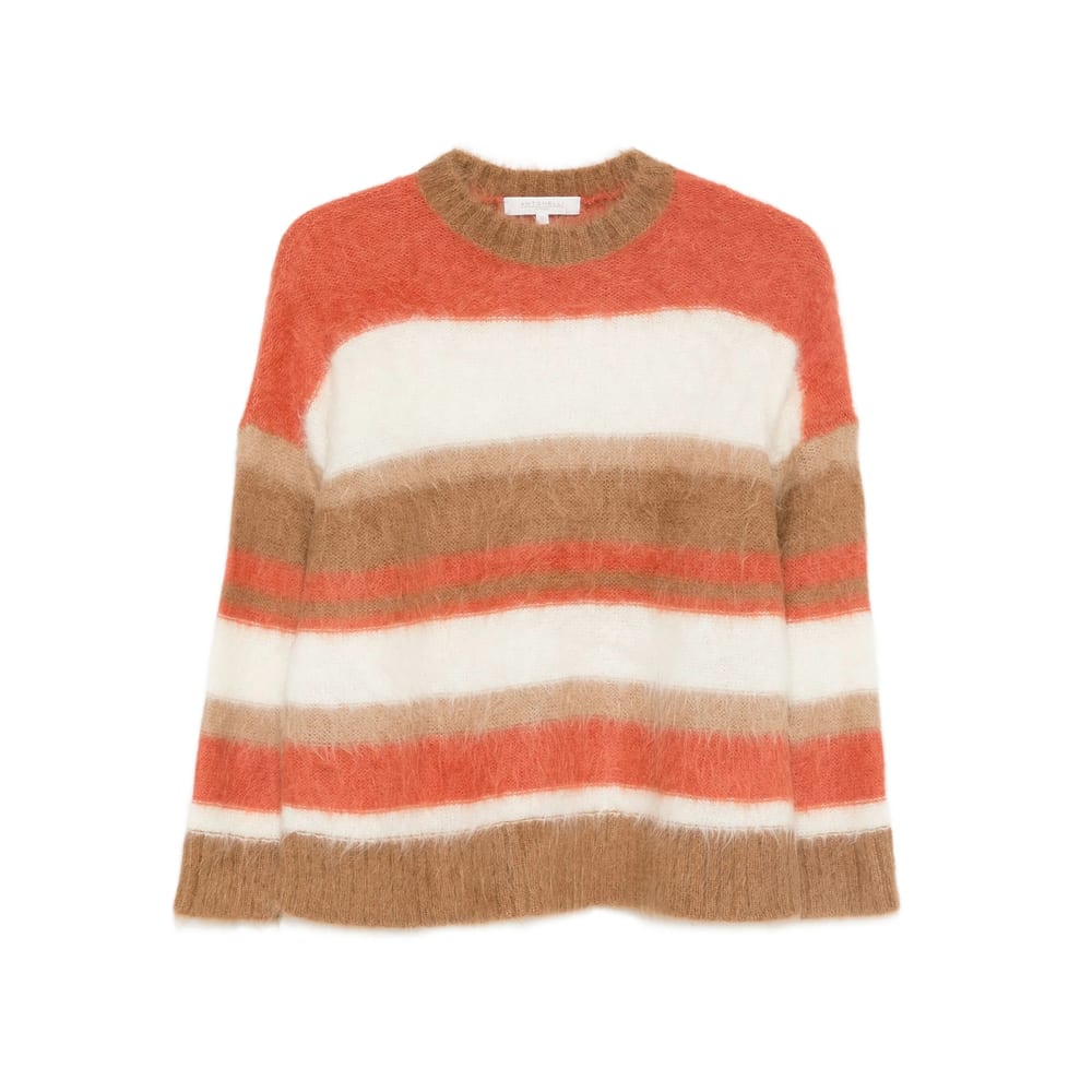 Antonelli Striped Knitted Sweater In Multi