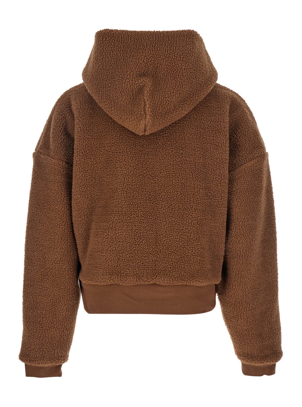 Erl Terry Brown Hoodie With Dropped Shoulders In Cotton Teddy Man In Brown