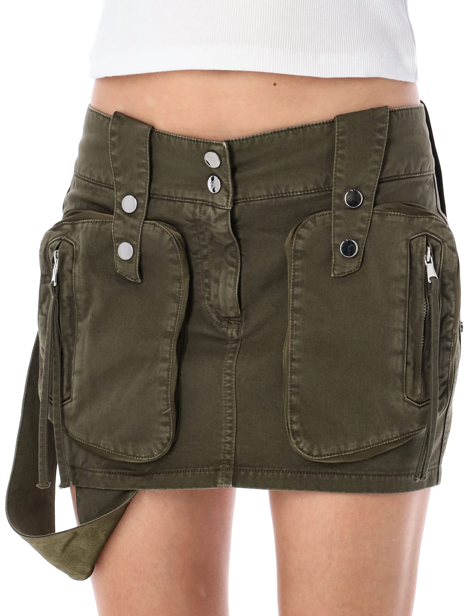 Shop Blumarine Cargo Mini Skirt In Militare