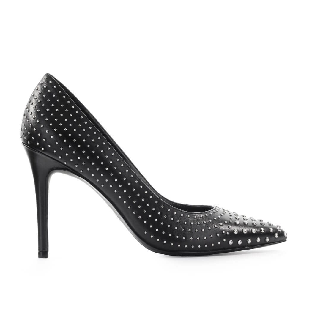 Buy Michael Kors Claire Black Pump With Studs online, shop Michael Kors shoes with free shipping