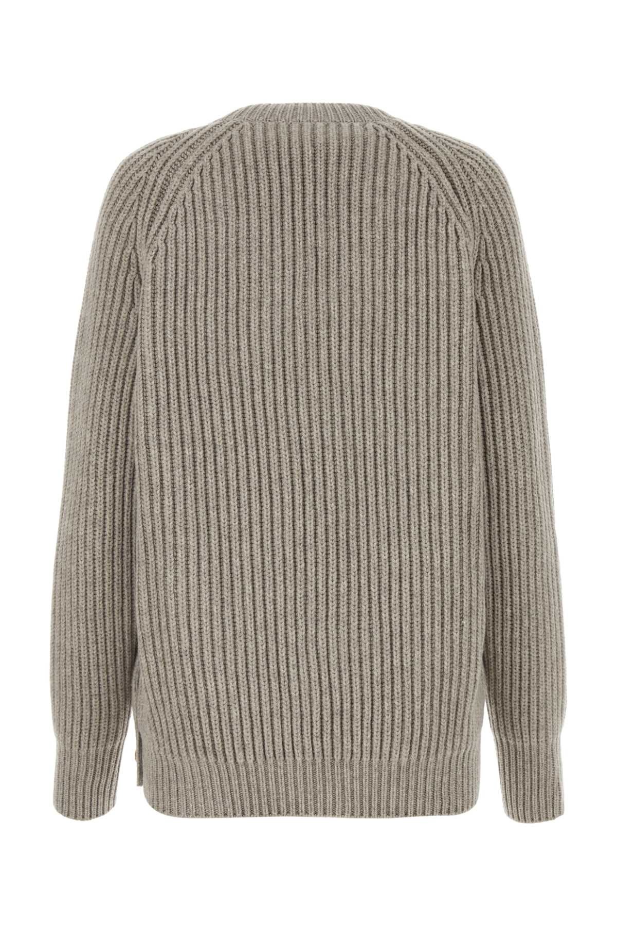 Gucci Dove Grey Wool Sweater In Warmgrey