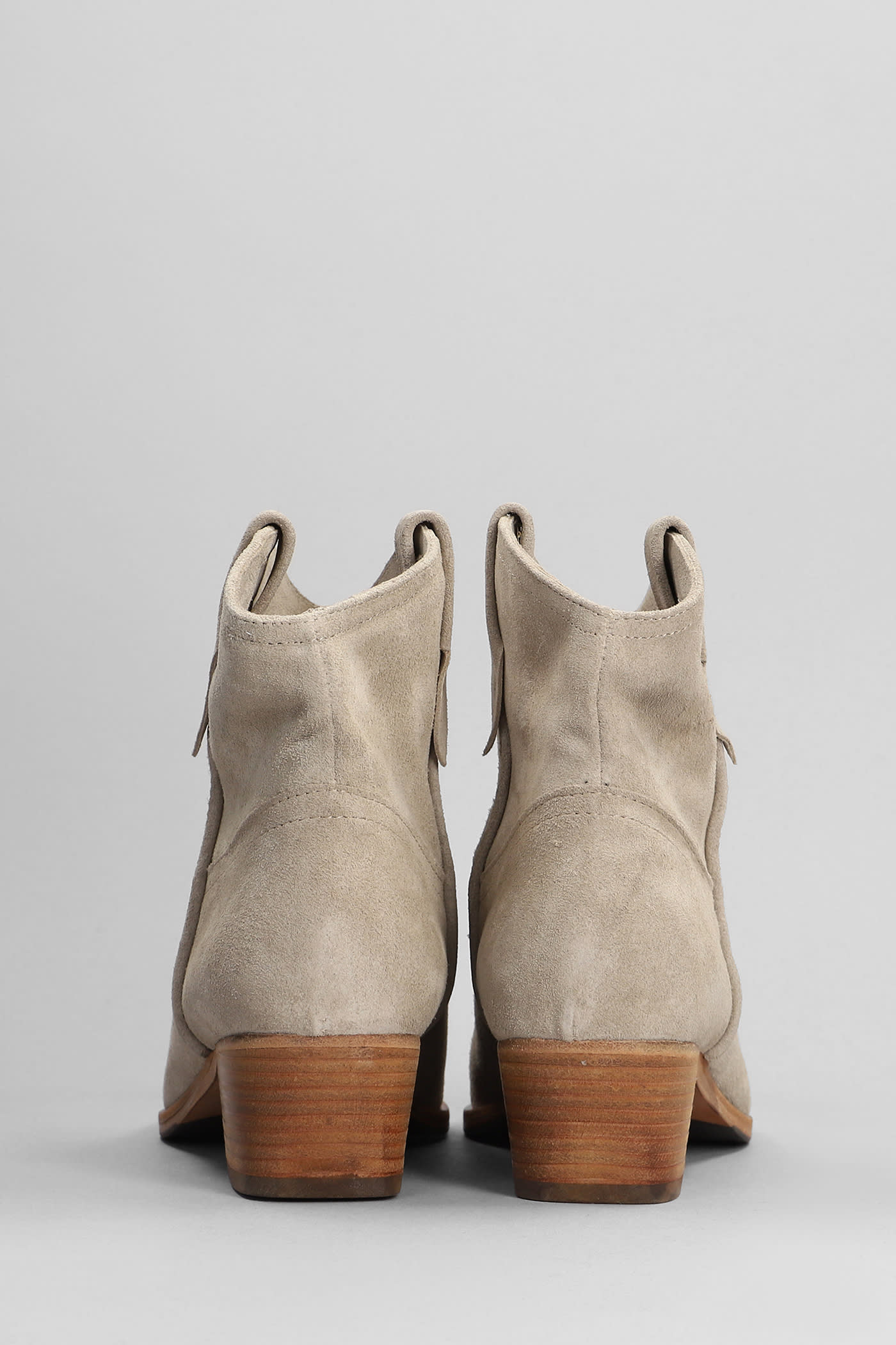 Shop Julie Dee Texan Ankle Boots In Taupe Suede