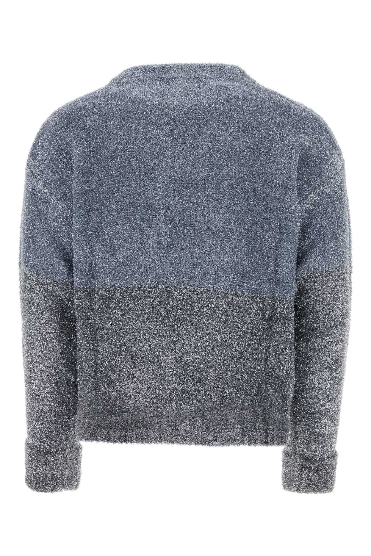Erl Grey Nylon Blend Sweater In Silver