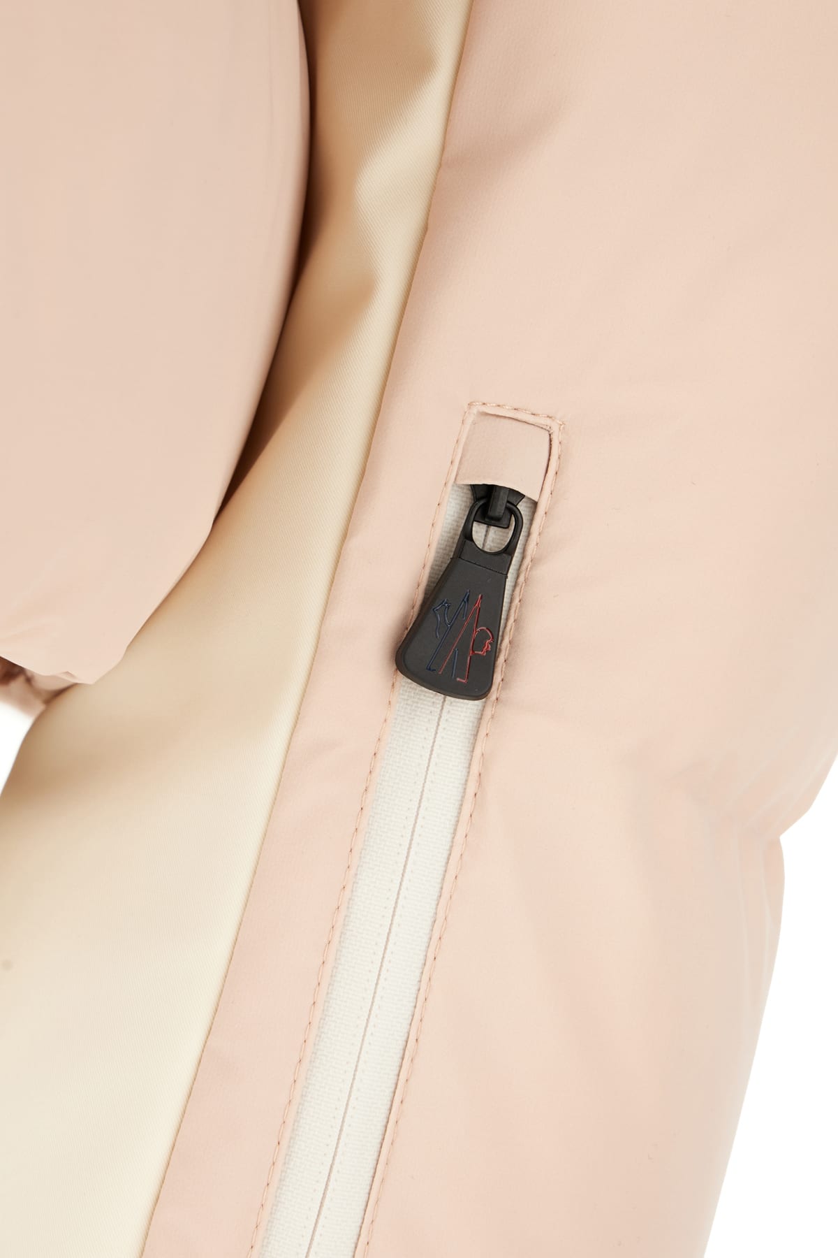 Moncler Two-tone Nylon Stennes Down Jacket In Pink White