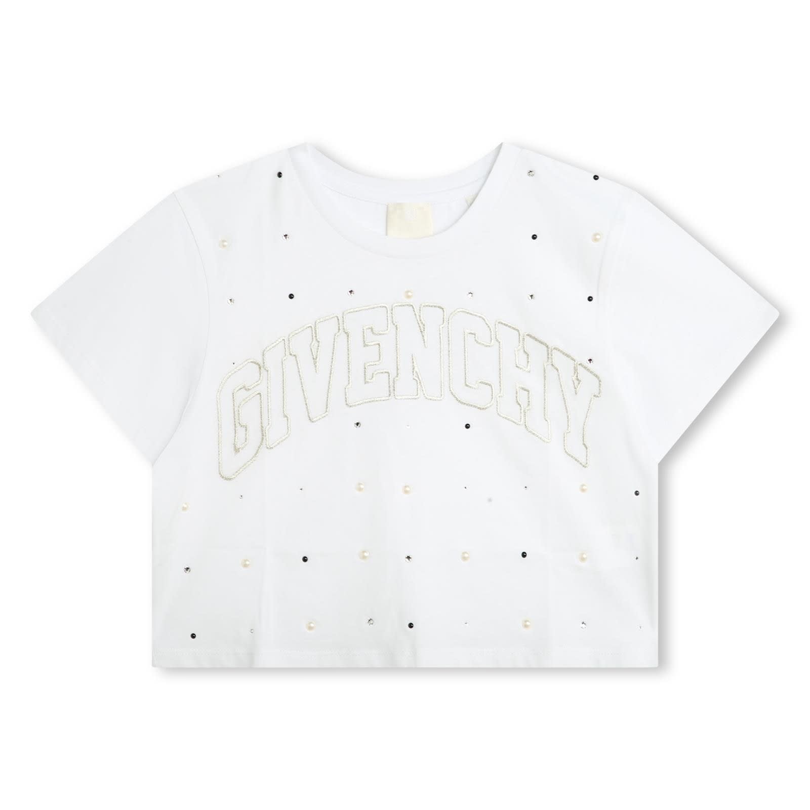 Shop Givenchy T-shirt With Embroidery In Bianco