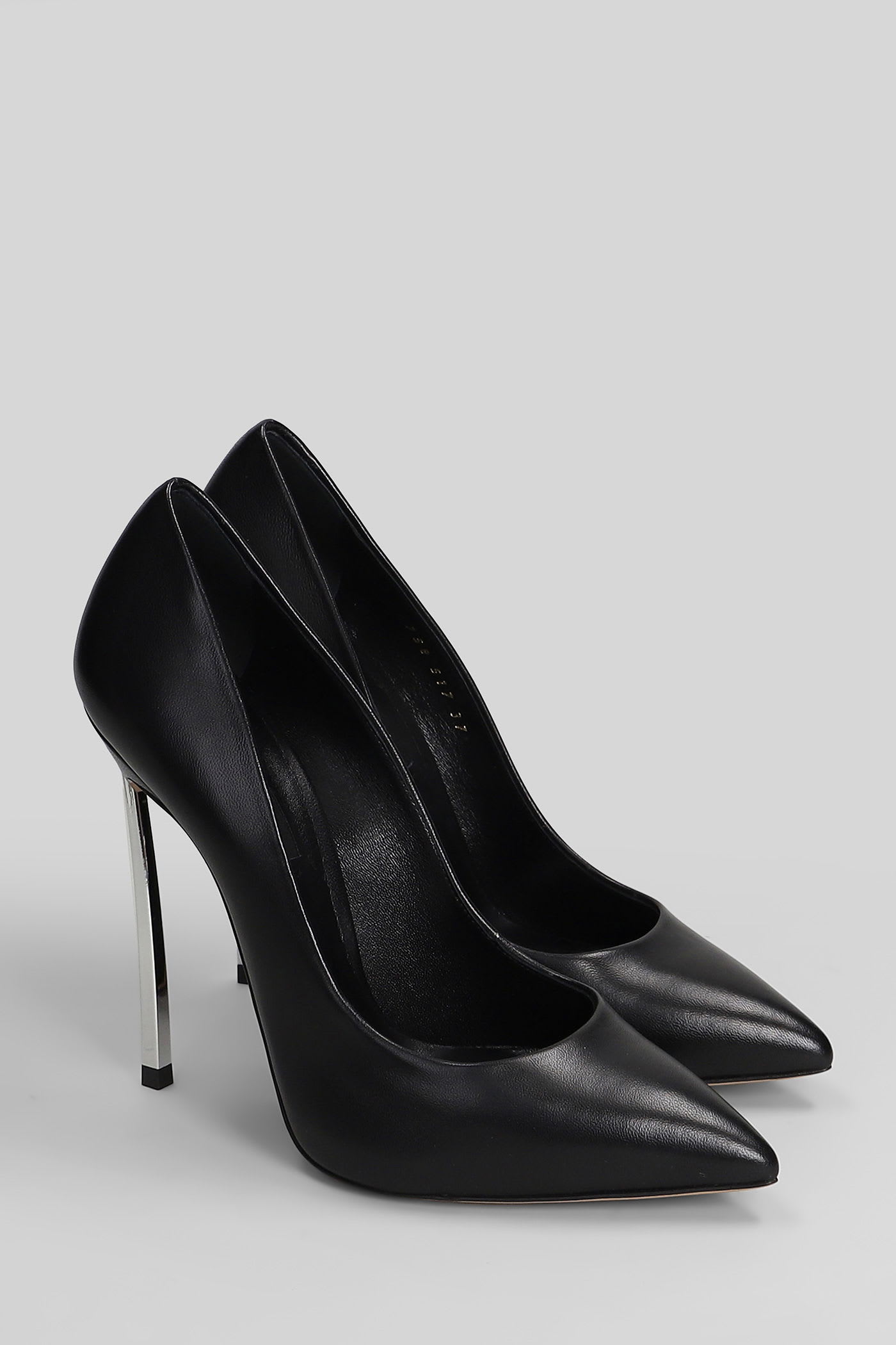 Casadei Blade Pumps In Black Leather In Black