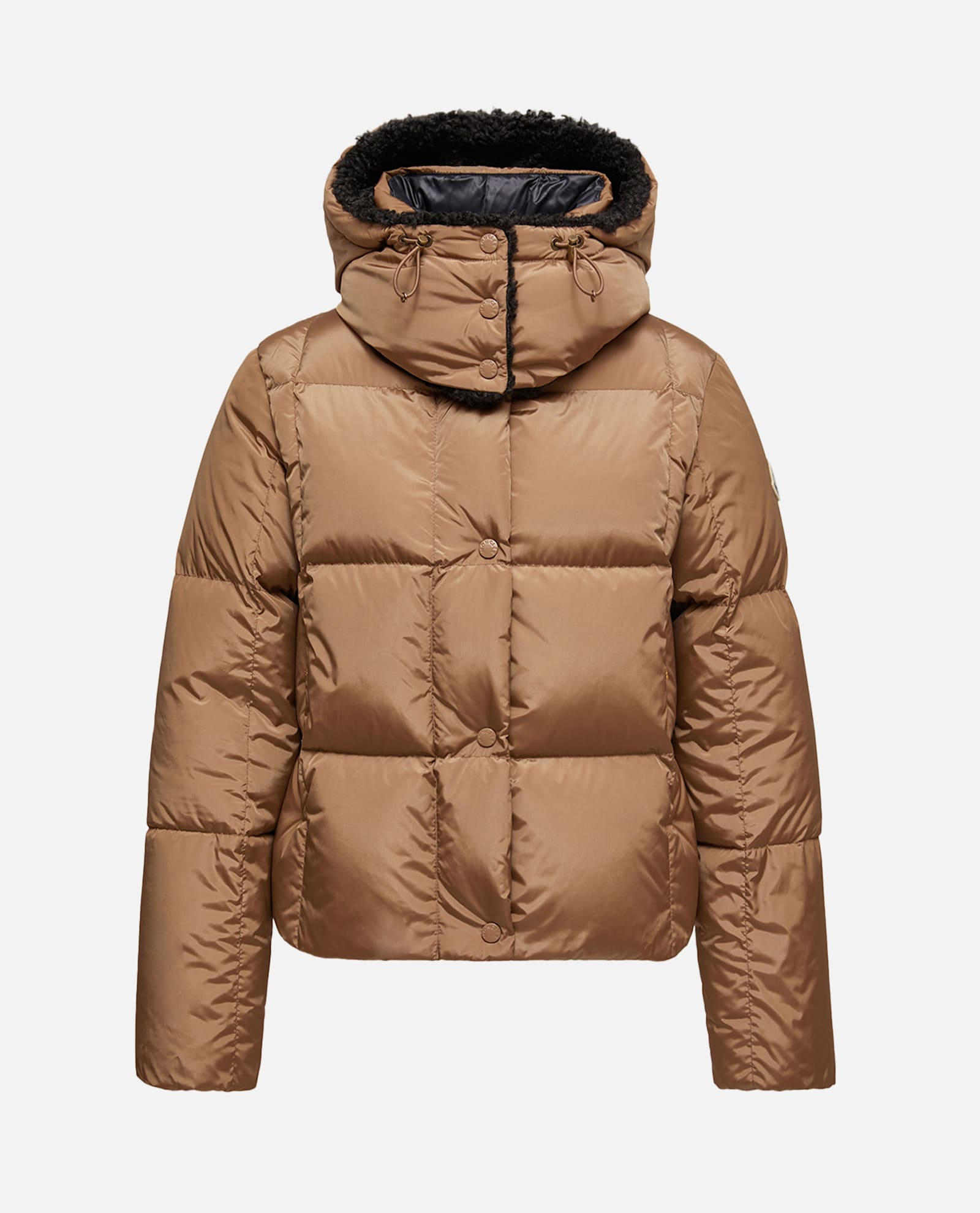 Moncler Women Castelnou Square-quilted Hooded Down Jacket Camel In Brown