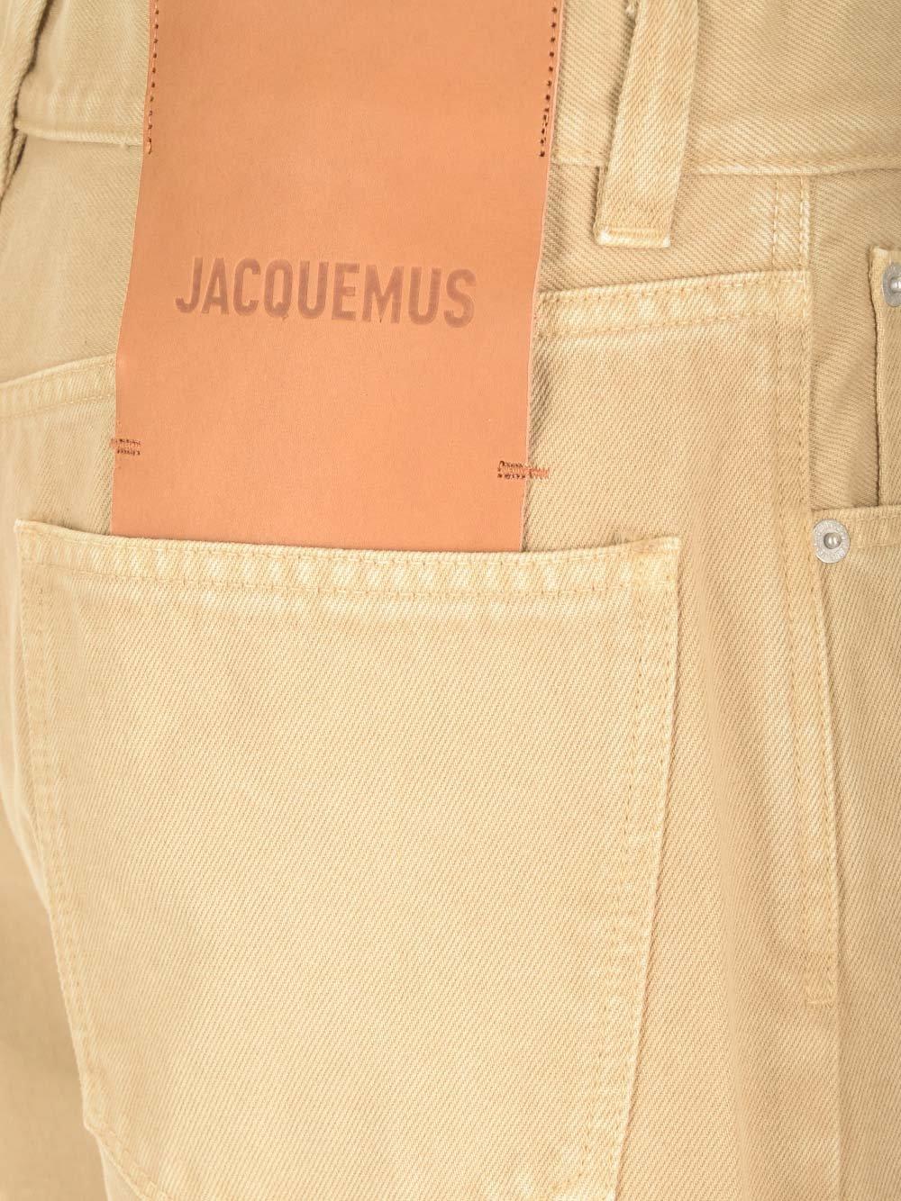 Shop Jacquemus Straight Leg Jeans In Neutrals