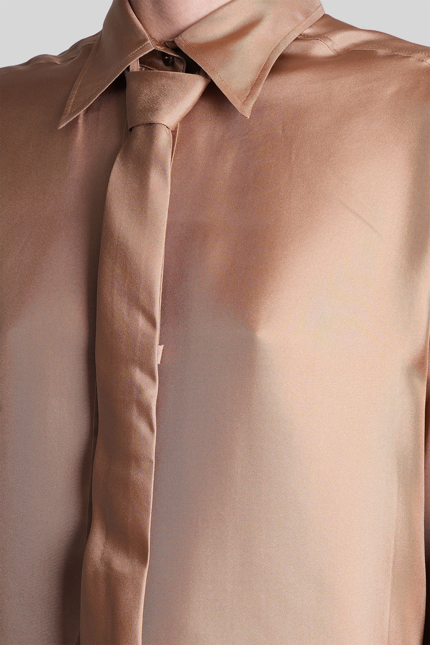 Zimmermann Shirt In Camel Silk In Brown