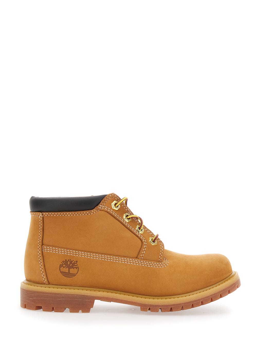 nellie Mid Chukka Beige Ankle Boots With Embossed Logo On The Side And Padded Rear In Leather Woman