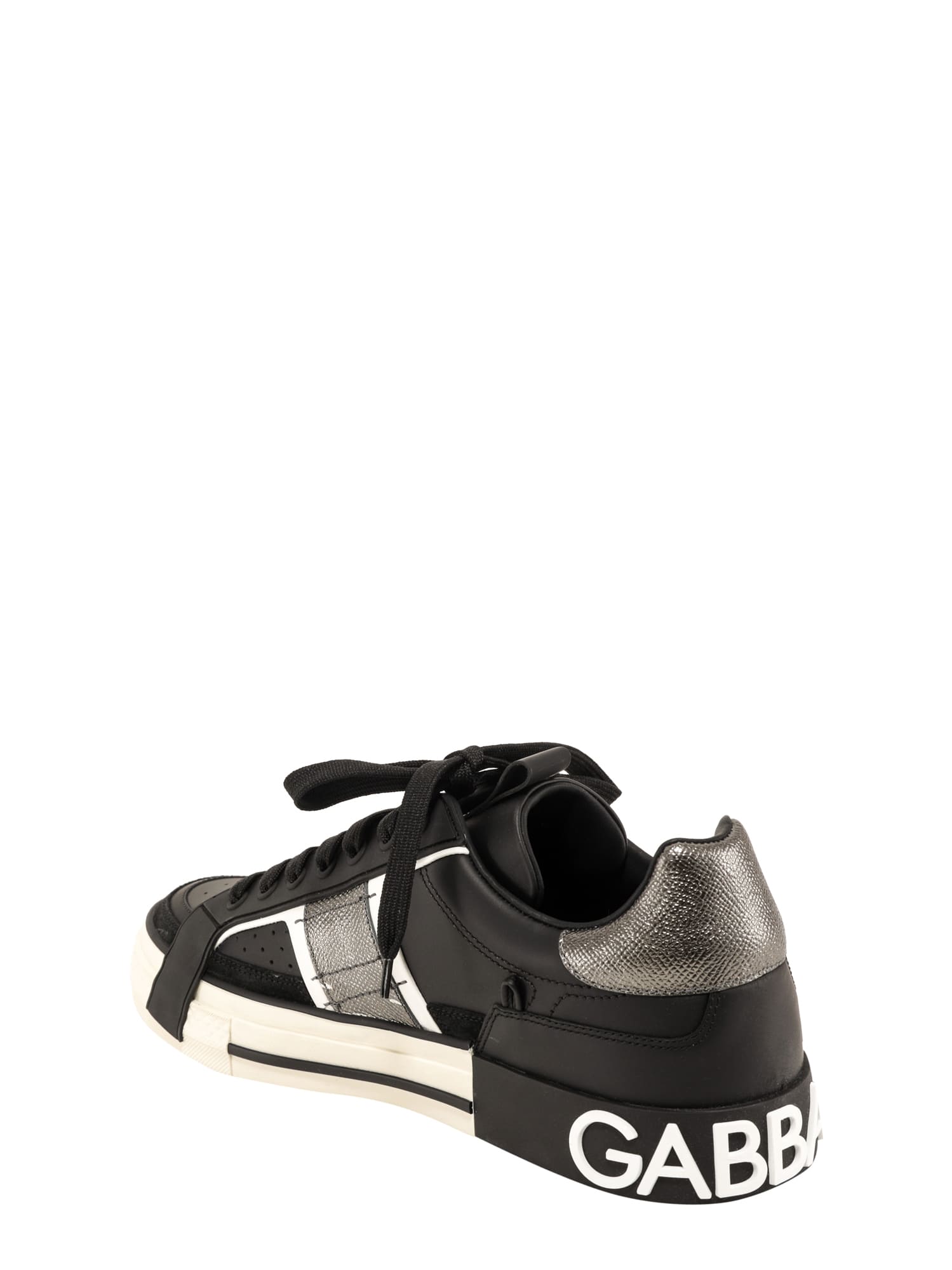 Shop Dolce & Gabbana Custom 2zero Sneakers In Nero/argento