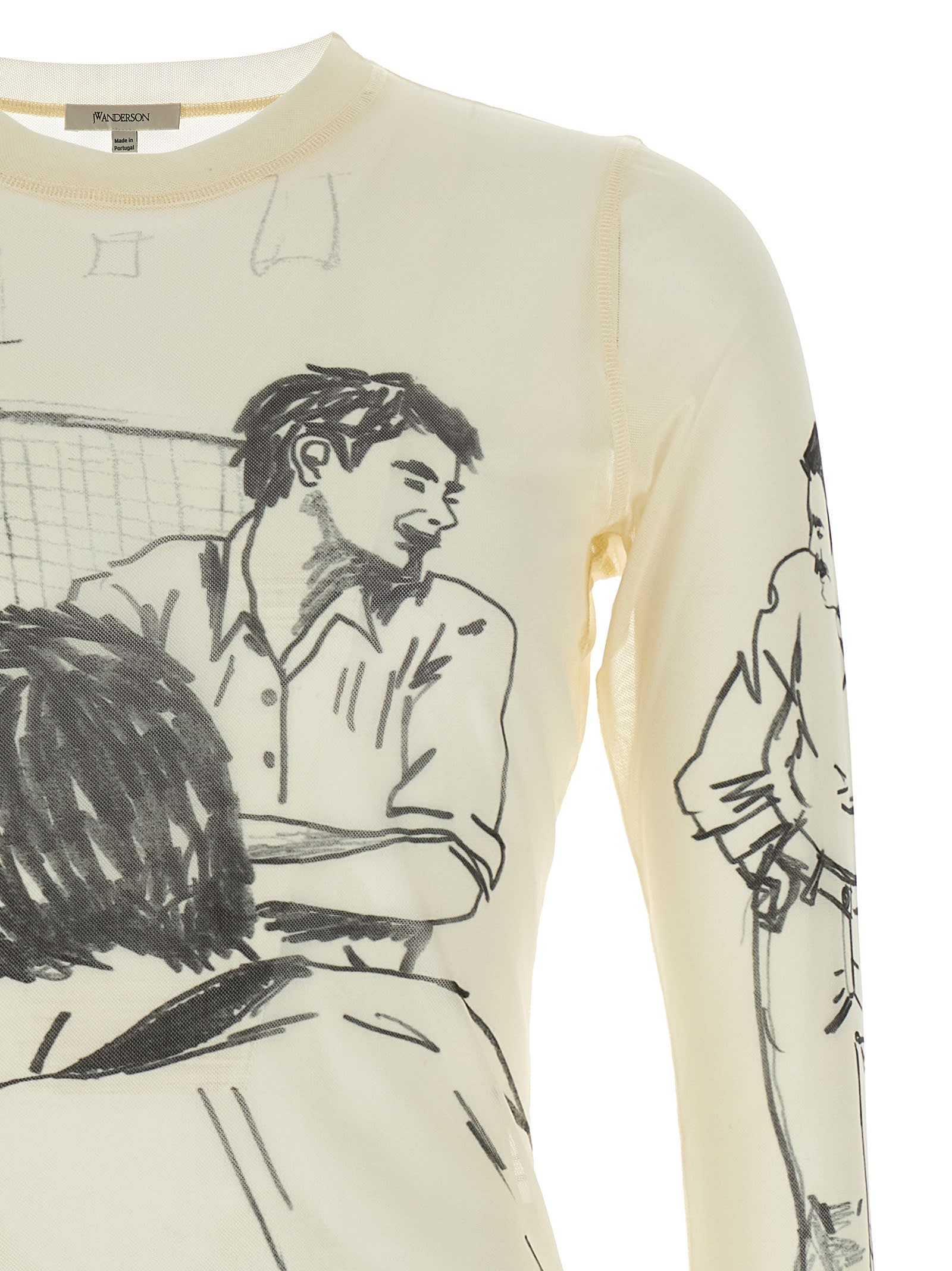 Jw Anderson Long Sleeve Underpinning T-shirt In White