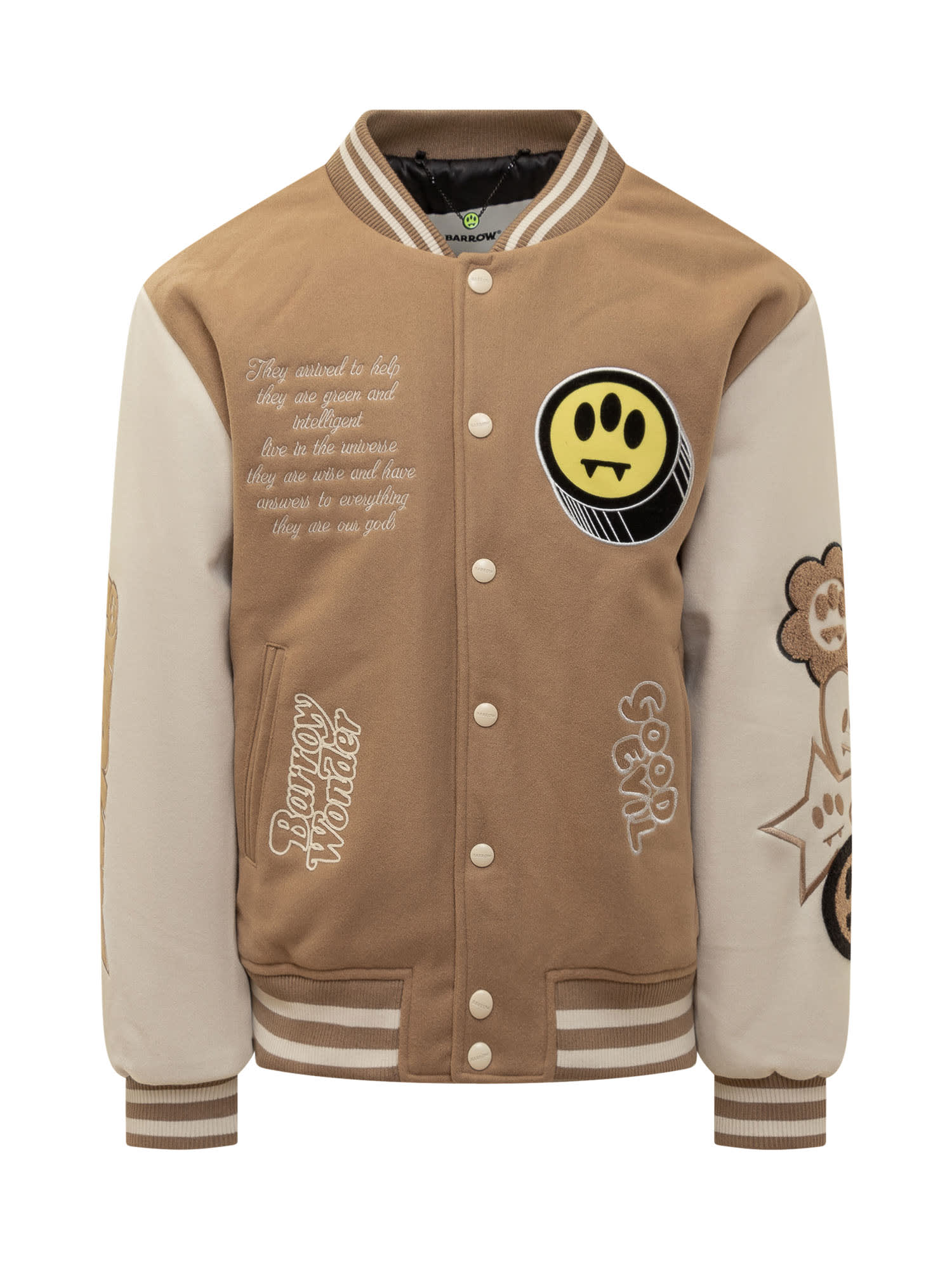 Barrow College Bomber Jacket In Tannin