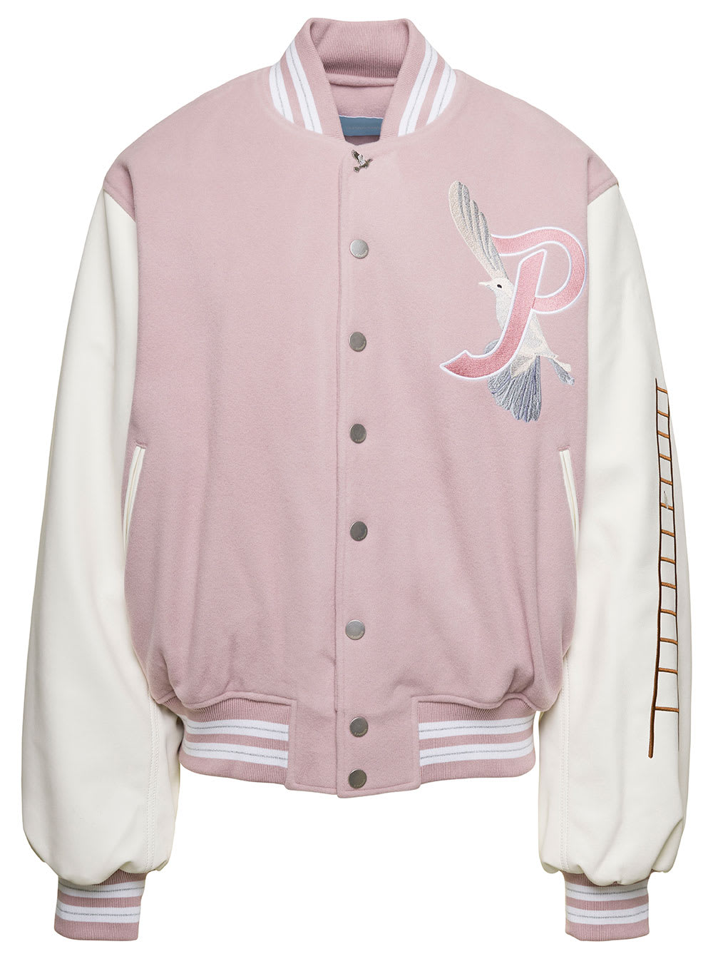 Shop 3paradis Varsity Letterman Jacket In Pink