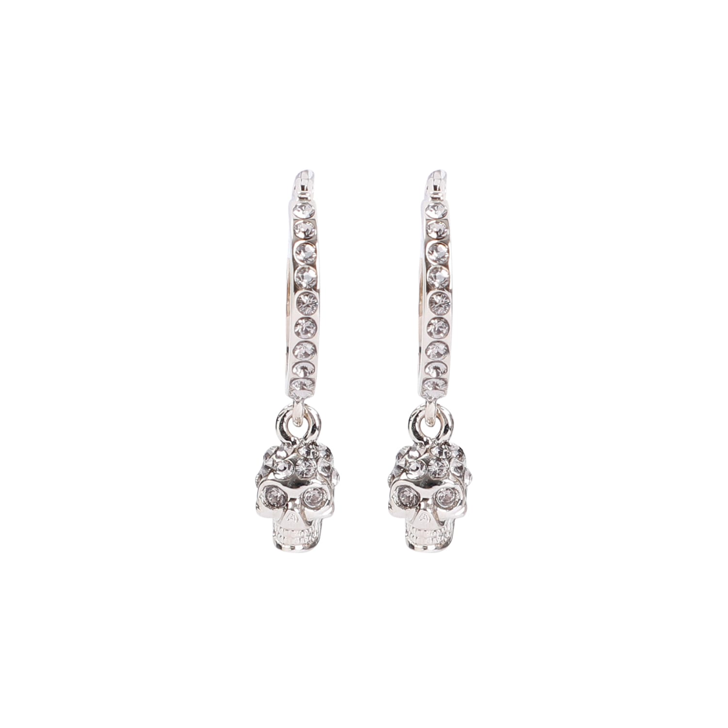 Shop Alexander Mcqueen Creole Mini Earrings In Greige