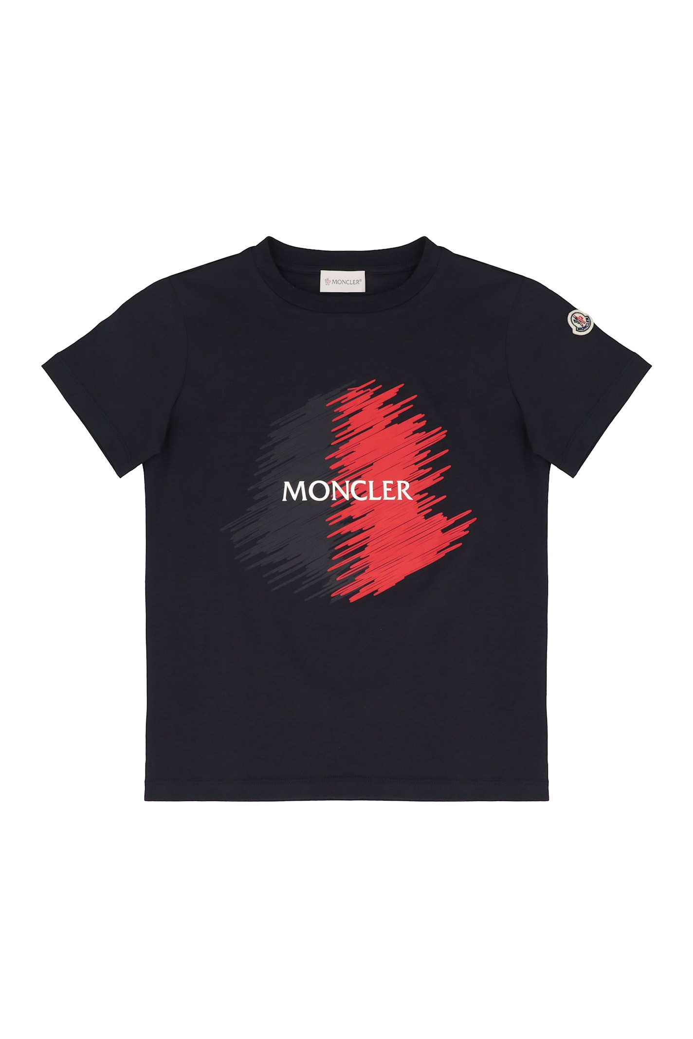 Moncler Cotton Crew-neck T-shirt In Blue